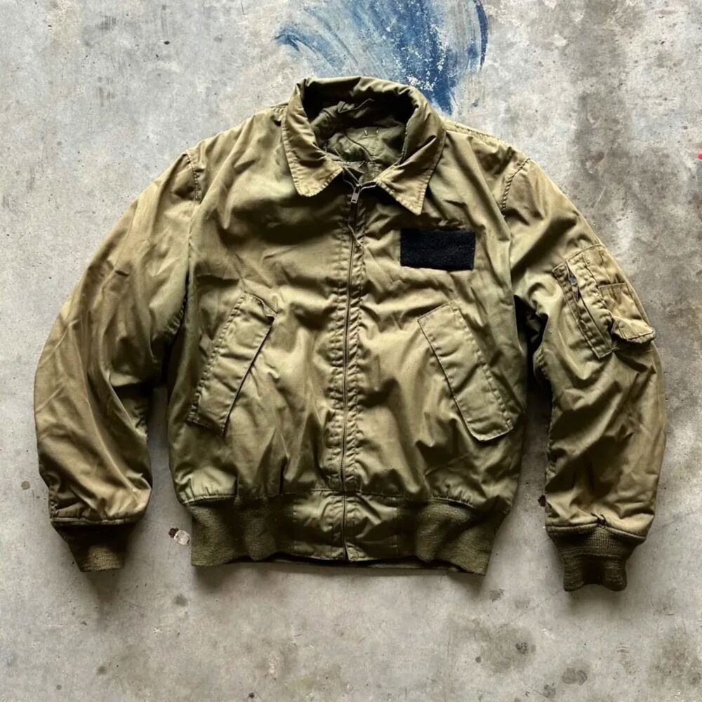 Vintage Military Tanker Bomber Jacket Size Large